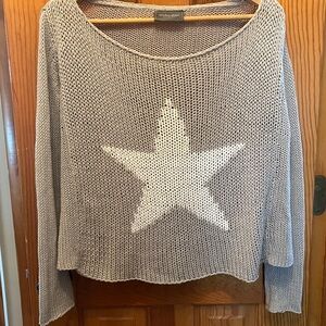 Wooden Ships Gray Star Beach Knit Sweater